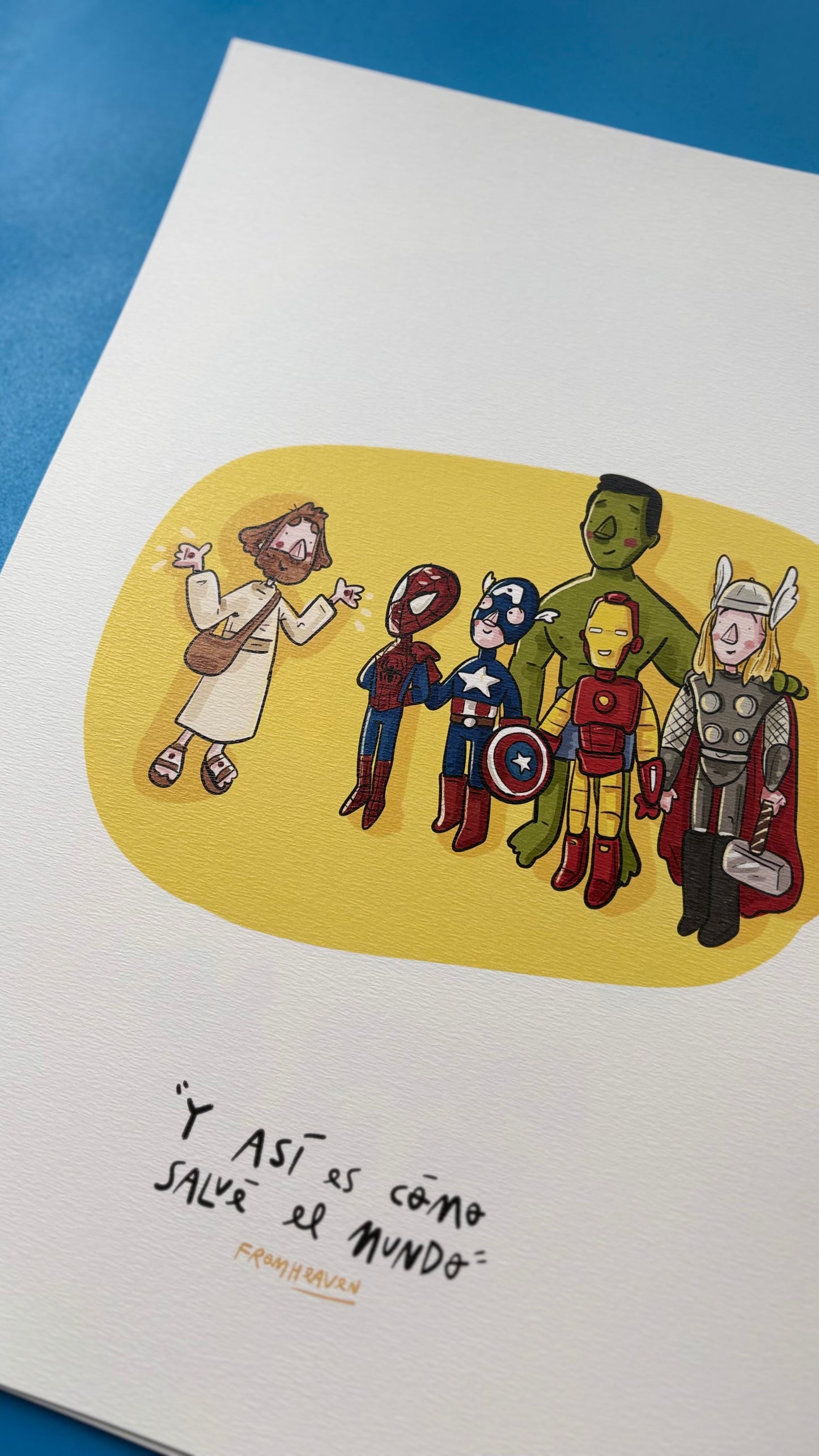 POSTER "JESUS x SUPERHÉROES" ILUSTRADO (para imprimir en tu casa)