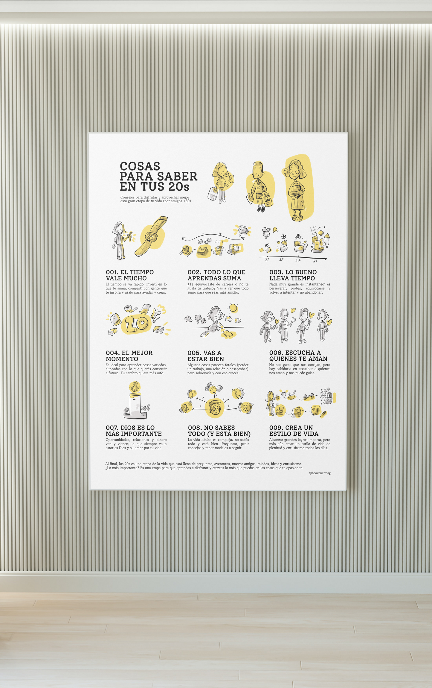 POSTER "CONSEJOS PARA TUS 20s" , ILUSTRADO (para imprimir en tu casa)