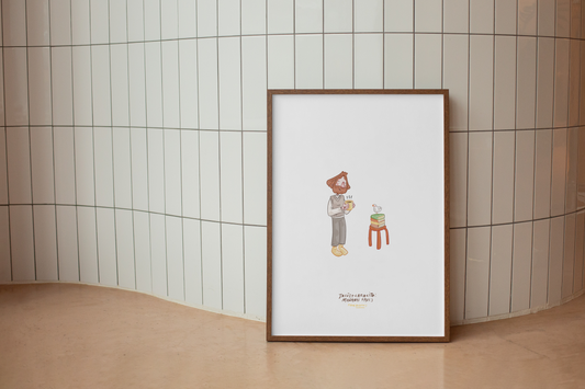 POSTER ILUSTRADO JESUS+CAFE (para imprimir en tu casa)